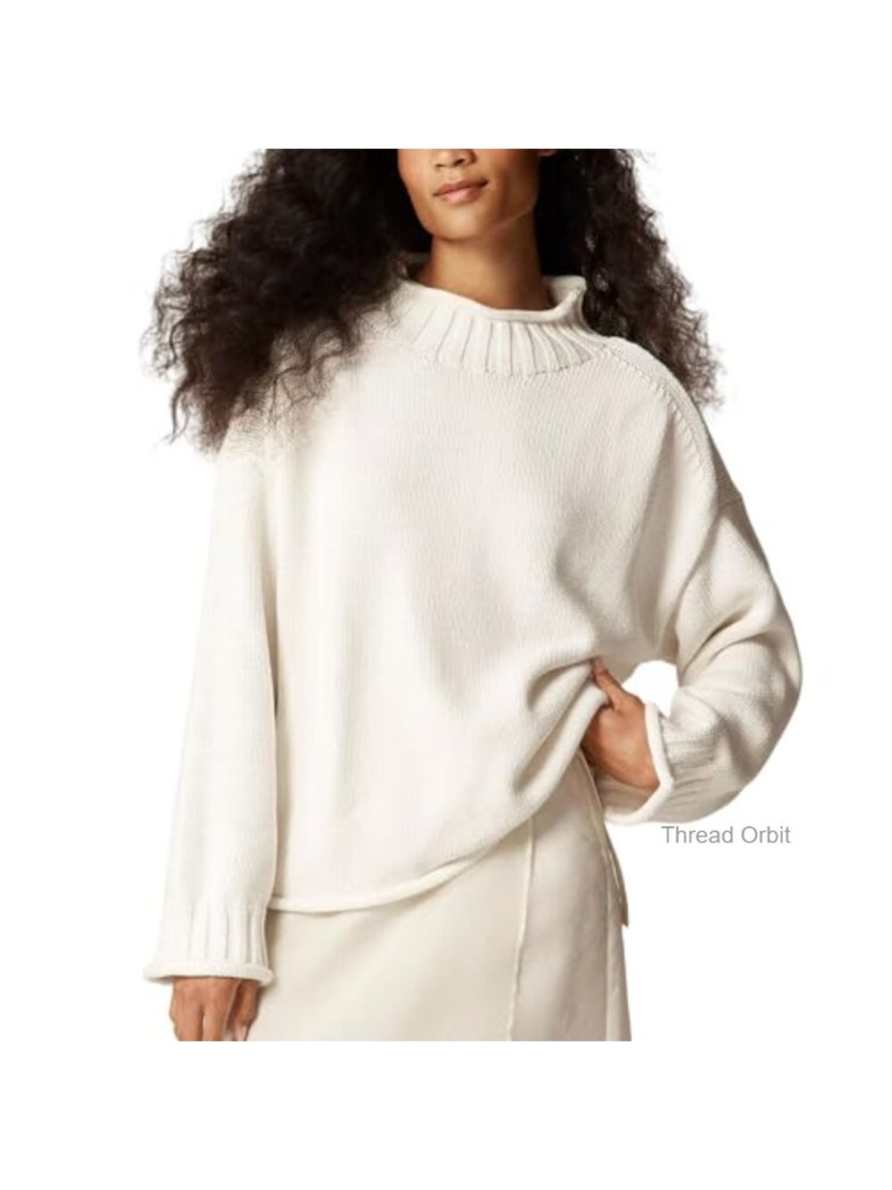 Oversized Roll Neck Sweater Long Sleeve Pullover Women's Fall Knit Top